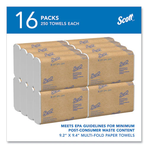 Essential Multi-fold Towels, Absorbency Pockets, 1-ply, 9.2 X 9.4, White, 250/packs, 16 Packs/carton - Image 3