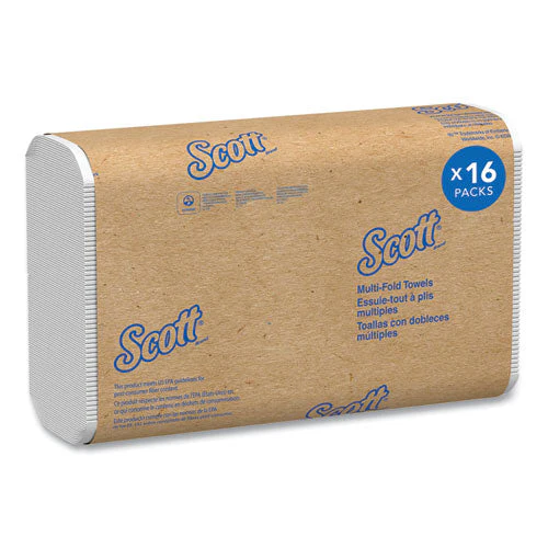 Essential Multi-fold Towels 100% Recycled, 1-ply, 9.2  X 9.4, White, 250/pack, 16 Packs/carton - Image 1