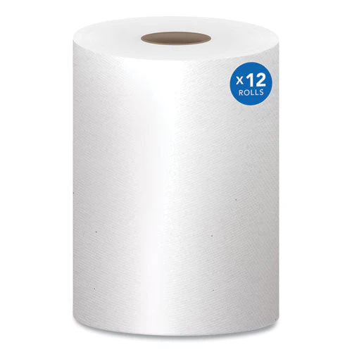 Essential Hard Roll Towels For Business, Absorbency Pockets, 1-ply, 8" X 400 Ft, 1.5" Core, White, 12 Rolls/carton - Image 1