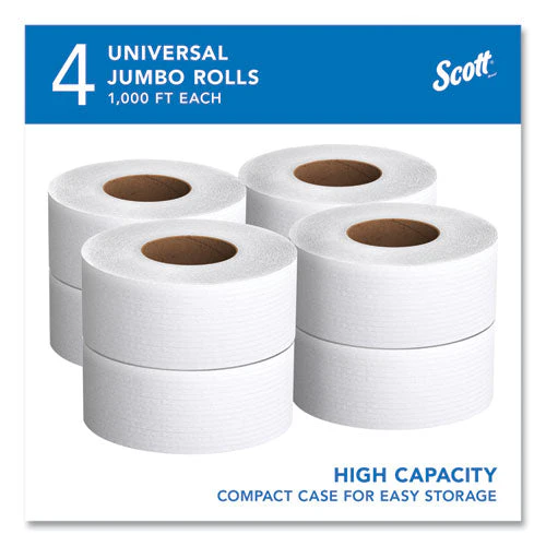 Essential Jrt Jumbo Roll Bathroom Tissue, Septic Safe, 2-ply, White, 3.55" X 1,000 Ft, 4 Rolls/carton - Image 3