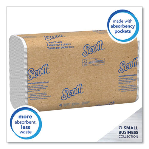 Essential C-fold Towels For Business, Convenience Pack, 1-ply, 10.13 X 13.15, White, 200/pack, 9 Packs/carton - Image 1