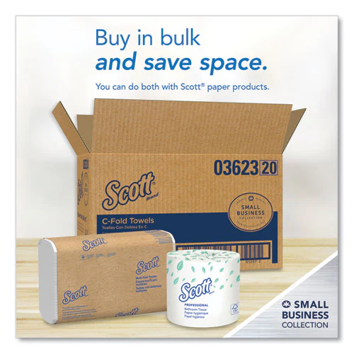 Essential C-fold Towels For Business, Convenience Pack, 1-ply, 10.13 X 13.15, White, 200/pack, 9 Packs/carton - Image 2