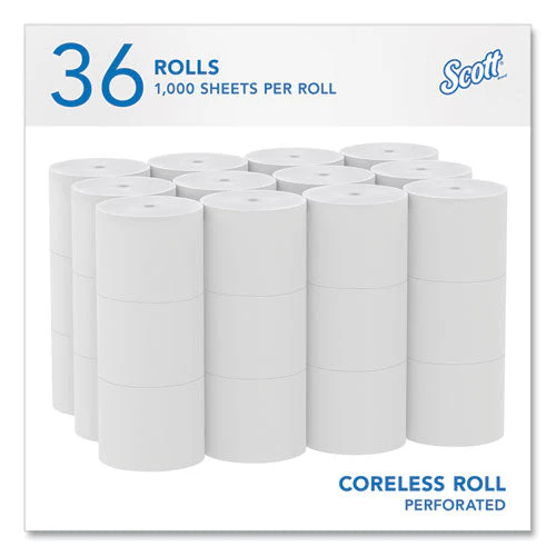 Essential Coreless Srb Bathroom Tissue, Septic Safe, 2-ply, White, 1,000 Sheets/roll, 36 Rolls/carton - Image 2
