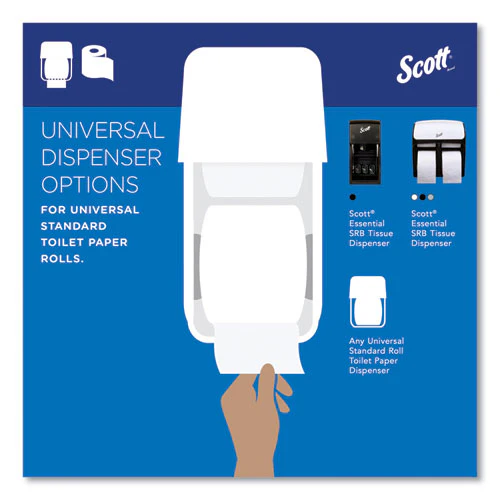 Essential Standard Roll Bathroom Tissue For Business, Septic Safe, 2-ply, White, 550 Sheets/roll, 80/carton - Image 3