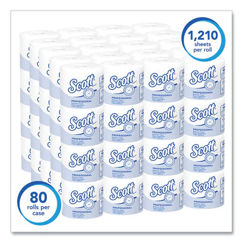 Essential Standard Roll Bathroom Tissue For Business, Septic Safe, 1-ply, White, 1,210 Sheets/roll, 80 Rolls/carton - Image 2