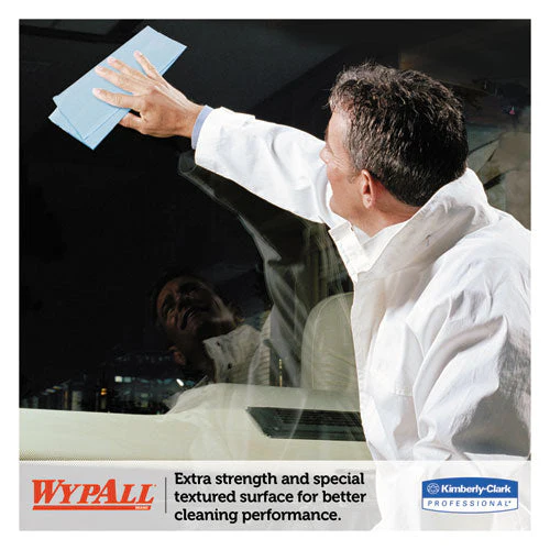 L10 Windshield Wipers, Banded, 2-ply, 9.38 X 10.25, Light Blue, 140/pack, 16 Packs/carton - Image 3