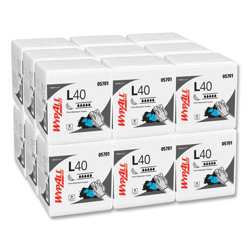 L40 Towels, 1/4 Fold, 12.5 X 12, White, 56/box, 18 Packs/carton - Image 1