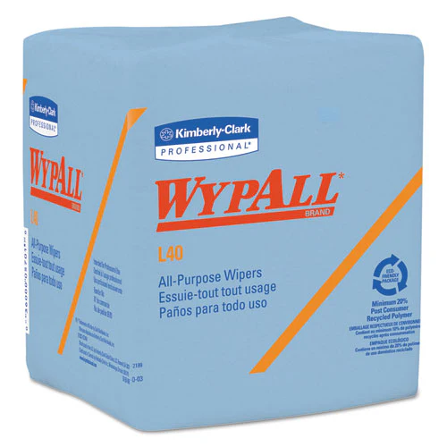 L40 Wiper, 1/4 Fold, Blue, 12.5 X 12, 56/box, 12 Boxes/carton - Image 1