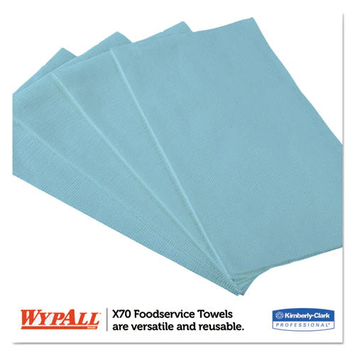 X70 Foodservice Towels, 1/4 Fold, 12.5 X 23.5, Unscented, Blue, 300/carton - Image 3