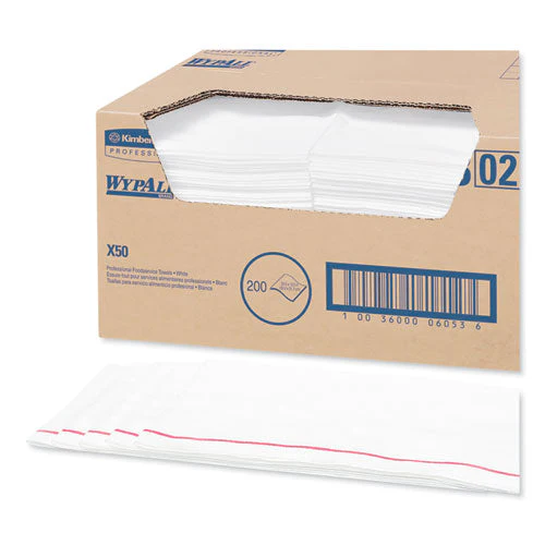 X50 Foodservice Towels, 1/4 Fold, 23.5 X 12.5, White, 200/carton - Image 1