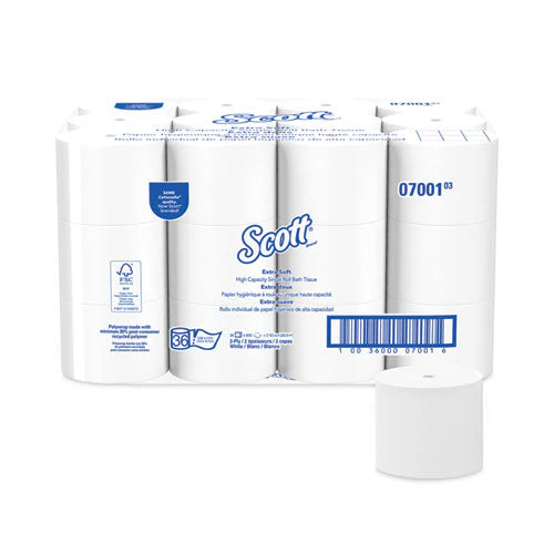 Essential Extra Soft Coreless Standard Roll Bath Tissue, Septic Safe, 2-ply, White, 800 Sheets/roll, 36 Rolls/carton - Image 1