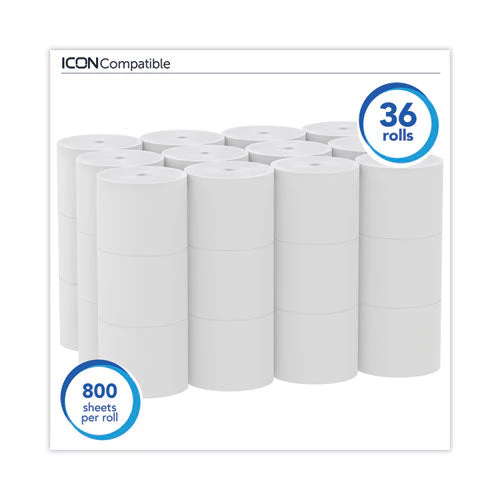 Essential Extra Soft Coreless Standard Roll Bath Tissue, Septic Safe, 2-ply, White, 800 Sheets/roll, 36 Rolls/carton - Image 2