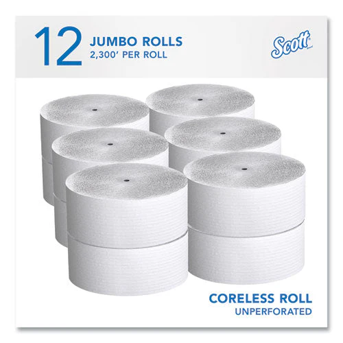Essential Coreless Jrt, Septic Safe, 1-ply, White, 3.75 X 2,300 Ft, 12 Rolls/carton - Image 2