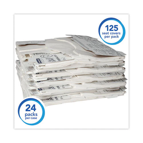 Personal Seats Sanitary Toilet Seat Covers, 15 X 18, White, 125/pack, 24 Packs/carton - Image 2