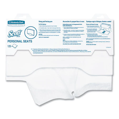 Personal Seats Sanitary Toilet Seat Covers, 15 X 18, White, 125/pack - Image 1