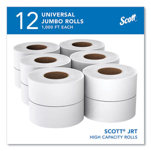 Essential Jrt Jumbo Roll Bathroom Tissue, Septic Safe, 2-ply, White, 3.55" X 1,000 Ft, 12 Rolls/carton - Image 2