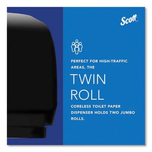 Essential Coreless Twin Jumbo Roll Tissue Dispenser, 20 X 6 X 11, Black - Image 2
