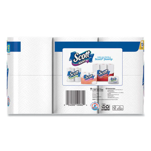 Toilet Paper, Septic Safe, 1-ply, White, 1,000 Sheets/roll, 12 Rolls/pack, 4 Pack/carton - Image 2