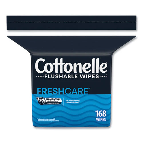 Fresh Care Flushable Cleansing Cloths, 1-ply, 5 X 7.25, White, 168/pack, 8 Packs/carton - Image 2
