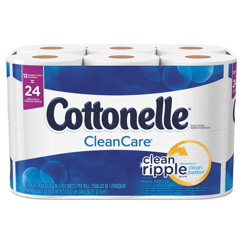 Clean Care Bathroom Tissue, Septic Safe, 1-ply, White, 170 Sheets/roll, 12 Rolls/pack - Image 1
