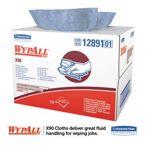 X90 Cloths, Brag Box, 2-ply, 11.1 X 16.8, Denim Blue, 136/carton - Image 2