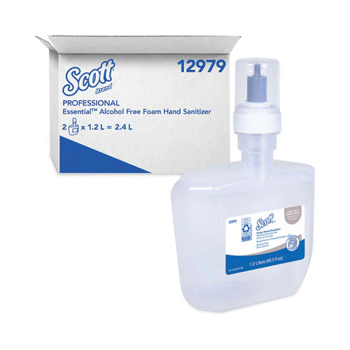 Essential Alcohol-free Foam Hand Sanitizer, 1,200 Ml, Unscented, 2/carton - Image 1