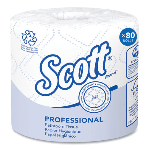 Essential 100% Recycled Fiber Srb Bathroom Tissue, Septic Safe, 2-ply, White, 473 Sheets/roll, 80 Rolls/carton - Image 1
