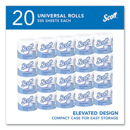 Essential Standard Roll Bathroom Tissue For Business, Septic Safe, Convenience Carton, 2-ply, White, 550/roll, 20 Rolls/ct - Image 2