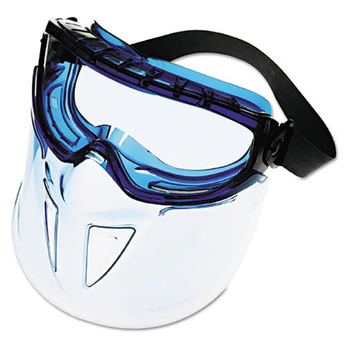 V90 Series Face Shield, Blue Frame, Clear Lens - Image 1