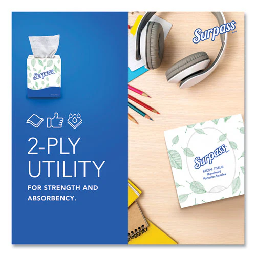 Facial Tissue For Business, 2-ply, White, Pop-up Box, 90/box, 36 Boxes/carton - Image 2