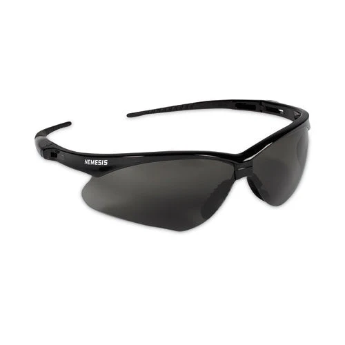 V30 Nemesis Safety Glasses, Black Frame, Smoke Anti-fog Lens - Image 1