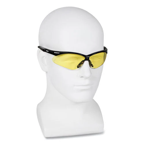 Nemesis Safety Glasses, Black Frame, Amber Lens, 12/box - Image 3