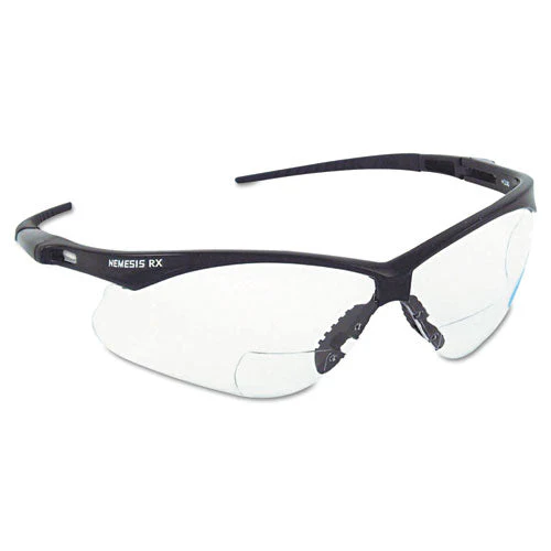 V60 Nemesis Rx Reader Safety Glasses, Black Frame, Smoke Lens, +2.0 Diopter Strength - Image 1