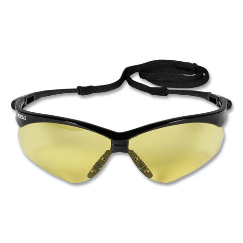 Nemesis Safety Glasses, Black Frame, Amber Lens - Image 1