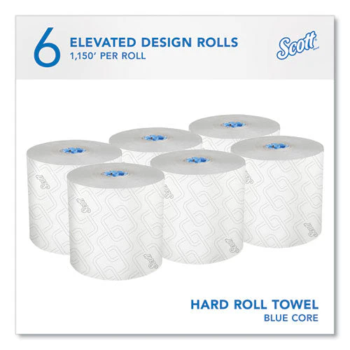 Pro Hard Roll Paper Towels With Elevated Scott Design For Scott Pro Dispenser, Blue Core Only, 1-ply, 1,150 Ft, 6 Rolls/ct - Image 2