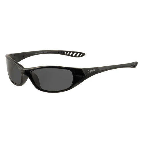 V40 Hellraiser Safety Glasses, Black Frame, Smoke Lens - Image 1