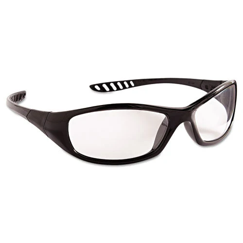 V40 Hellraiser Safety Glasses, Black Frame, Clear Anti-fog Lens - Image 1