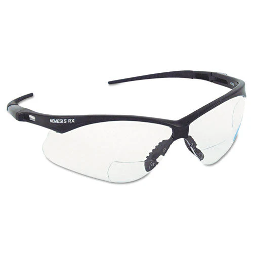 V60 Nemesis Rx Reader Safety Glasses, Black Frame, Clear Lens, +1.5 Diopter Strength - Image 1