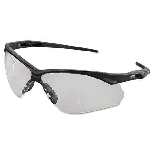V60 Nemesis Rx Reader Safety Glasses, Black Frame, Clear Lens, +2.0 Diopter Strength - Image 1