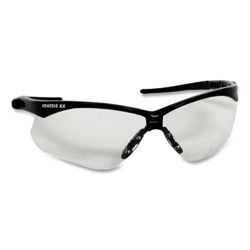 V60 Nemesis Rx Reader Safety Glasses, Black Frame, Clear Lens, +3.0 Diopter Strength, 6/box - Image 1