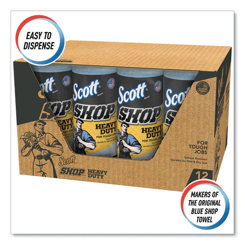 Pro Shop Towels, Heavy Duty, 1-ply, 10.4 X 11, Blue, 12 Rolls/carton - Image 3