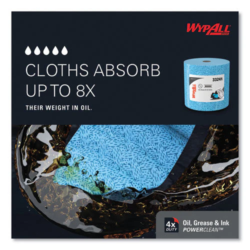 Oil, Grease And Ink Cloths, Jumbo Roll, 9.8 X 12.2, Blue, 717/roll - Image 3