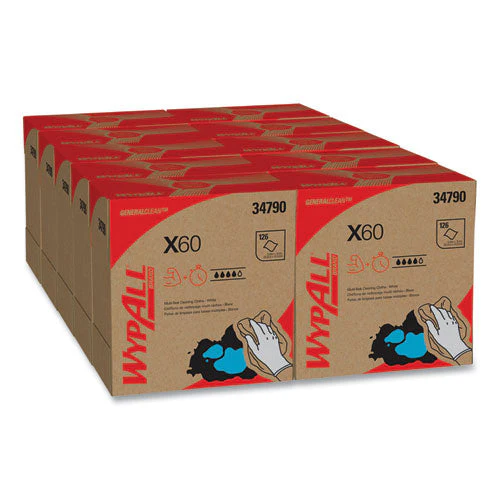 General Clean X60 Cloths, Pop-up Box, 8.34 X 16.8, White, 118/box, 10 Boxes/carton - Image 1