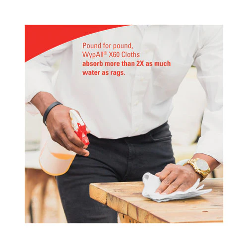General Clean X60 Cloths, Pop-up Box, 8.34 X 16.8, White, 118/box, 10 Boxes/carton - Image 2