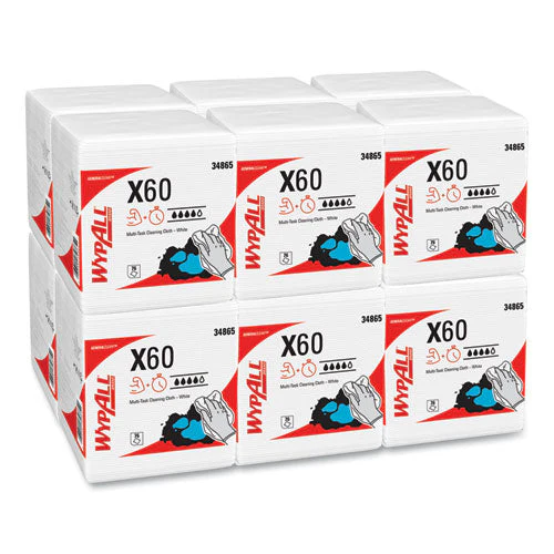 General Clean X60 Cloths, 1/4 Fold, 12.5 X 13, White, 76/box, 12 Boxes/carton - Image 1
