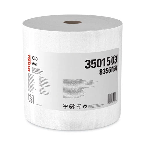 X50 Cloths, Jumbo Roll, 13.4 X 9.8, White, 1,100/roll - Image 1