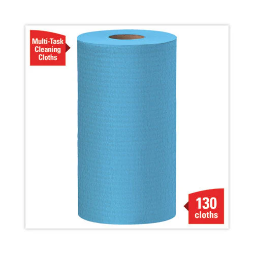 General Clean X60 Cloths, Small Roll, 13.5 X 19.6, Blue, 130/roll, 6 Rolls/carton - Image 3