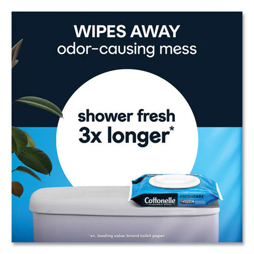 Fresh Care Flushable Cleansing Cloths, 1-ply, 3.73 X 5.5, White, 84/pack, 8 Packs/carton - Image 3