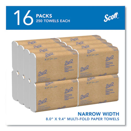 Essential Multi-fold Towels, 1-ply, 8 X 9.4, White, 250/pack, 16 Packs/carton - Image 2