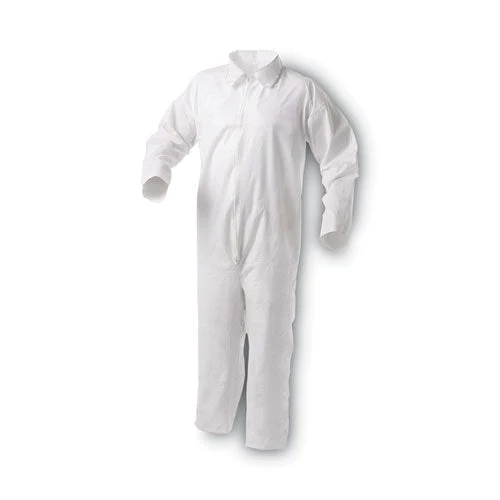 A35 Liquid And Particle Protection Coveralls, Zipper Front, X-large, White, 25/carton - Image 1